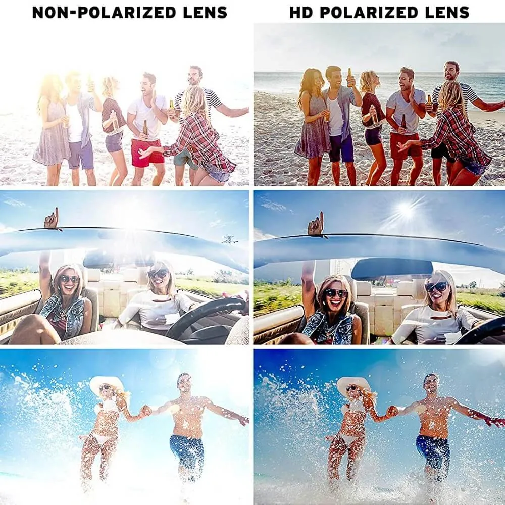 Polarized Sunglasses for Women Retro Oversized Round Frame Driving Sun Glasses 100% UV Blocking