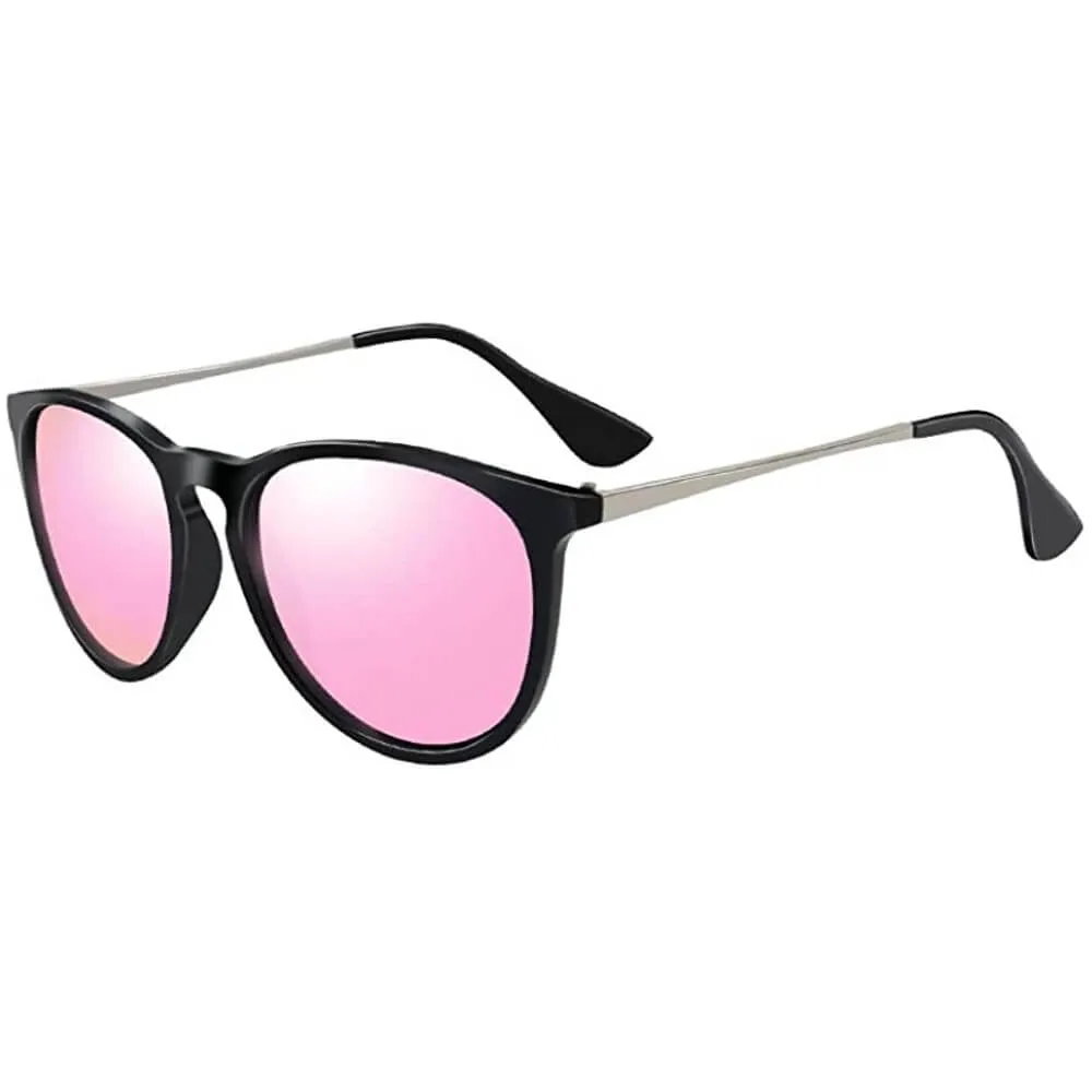 Polarized Sunglasses for Women Retro Oversized Round Frame Driving Sun Glasses 100% UV Blocking