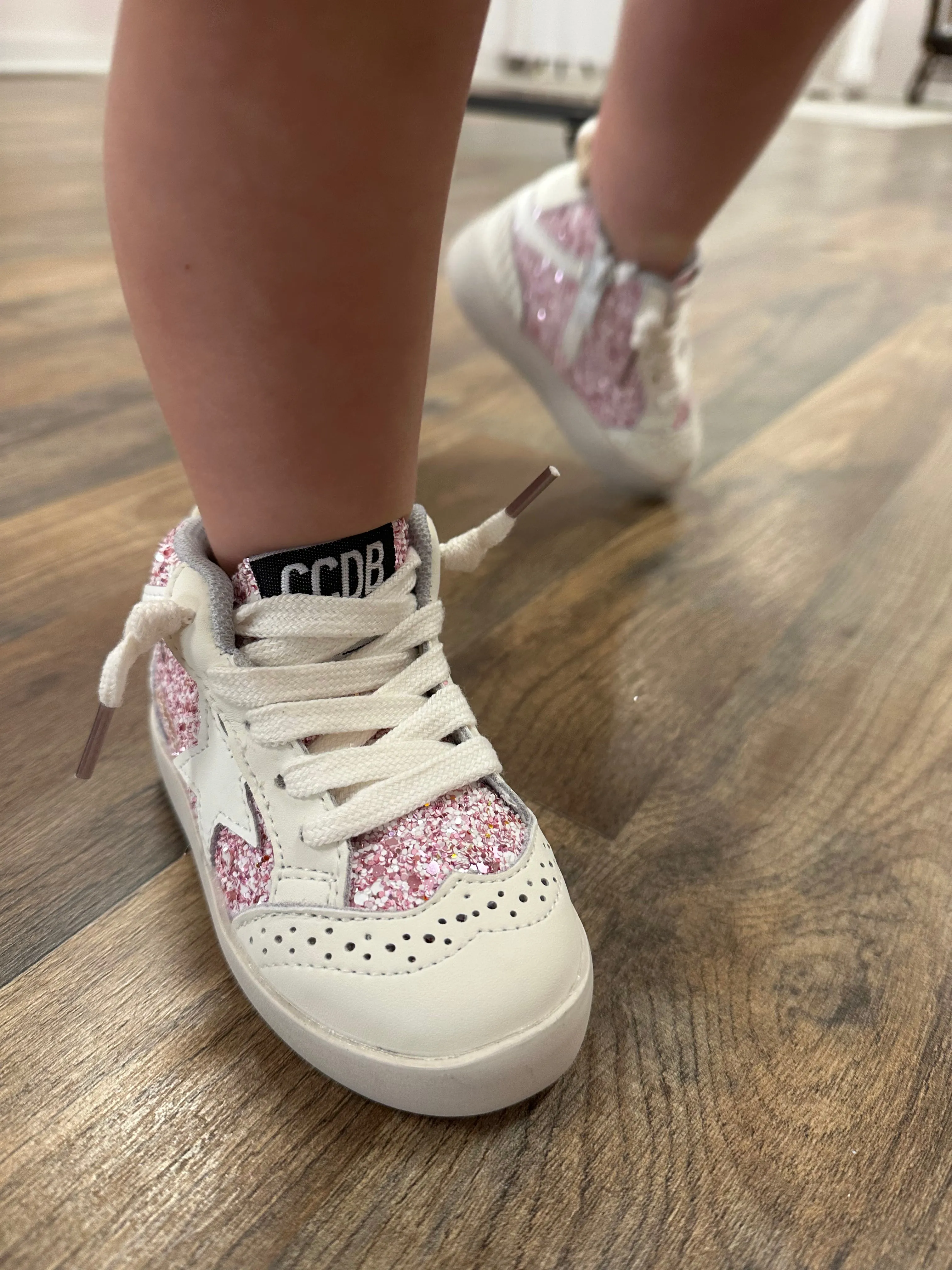 PRE ORDER: Pink glitter Hi Top Star Sneakers