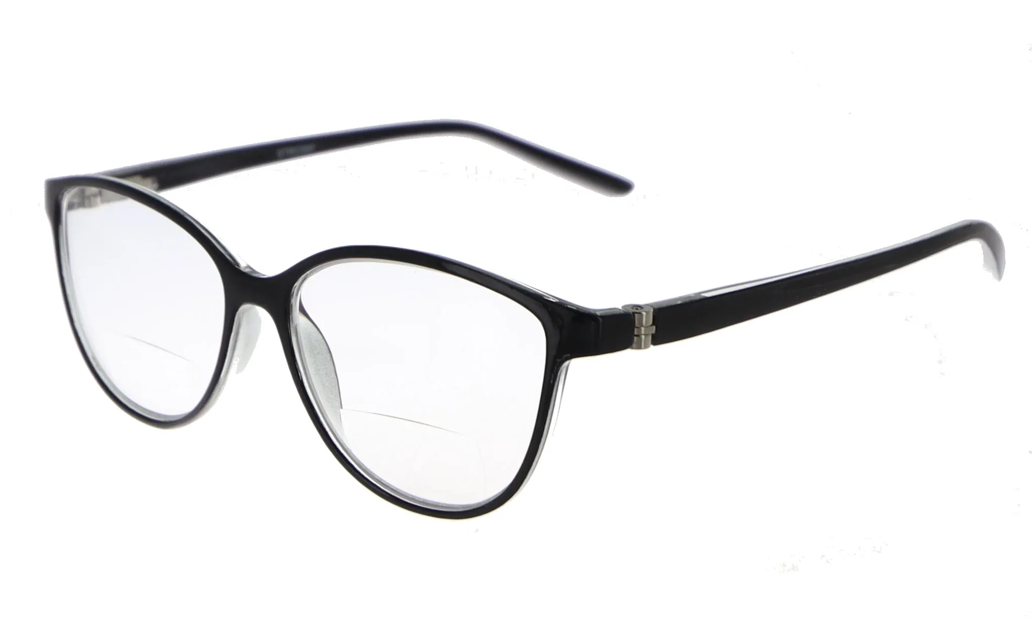 "Kona" Women's Bifocal Reading Glasses with Animal Print or Solid Black Temples