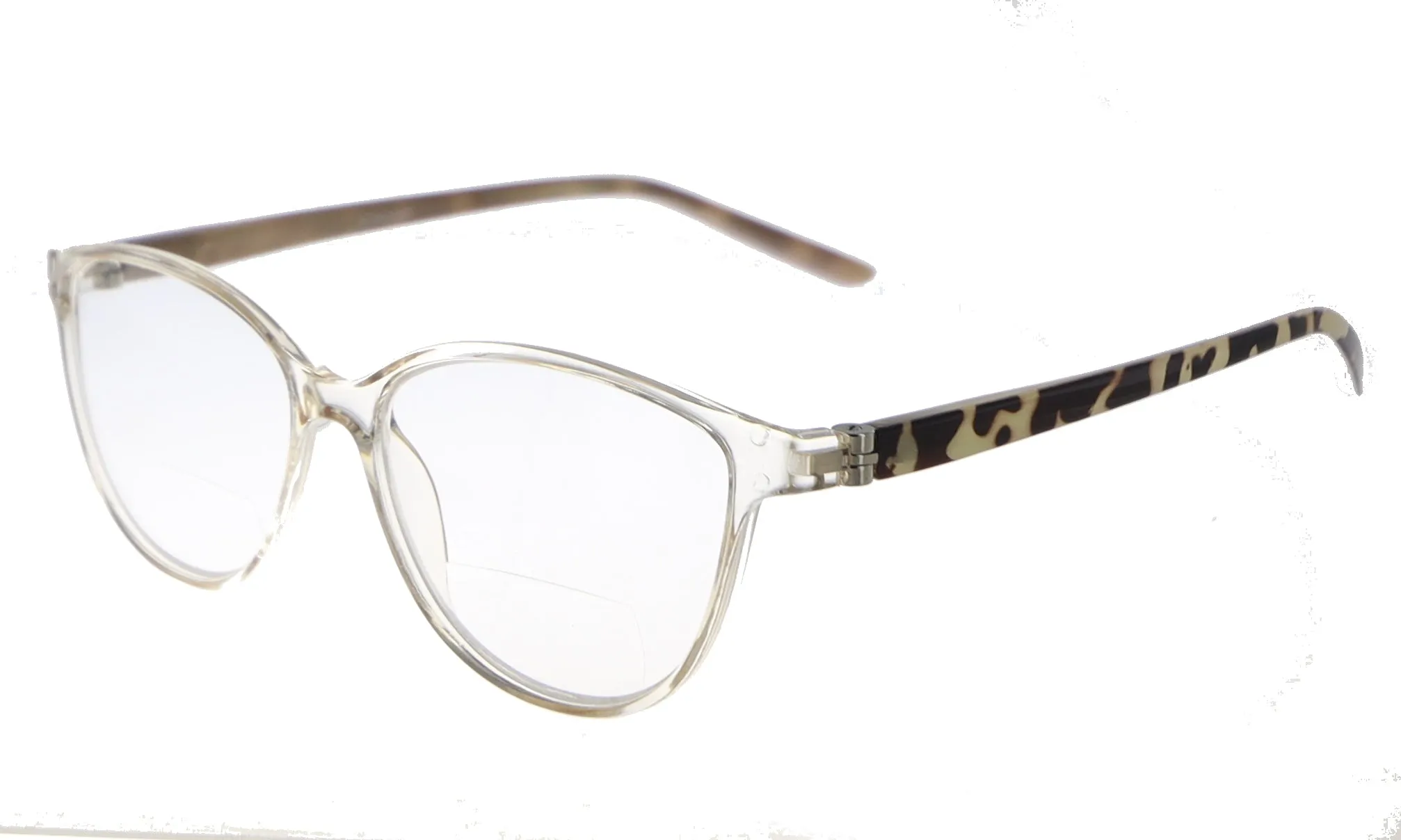 "Kona" Women's Bifocal Reading Glasses with Animal Print or Solid Black Temples