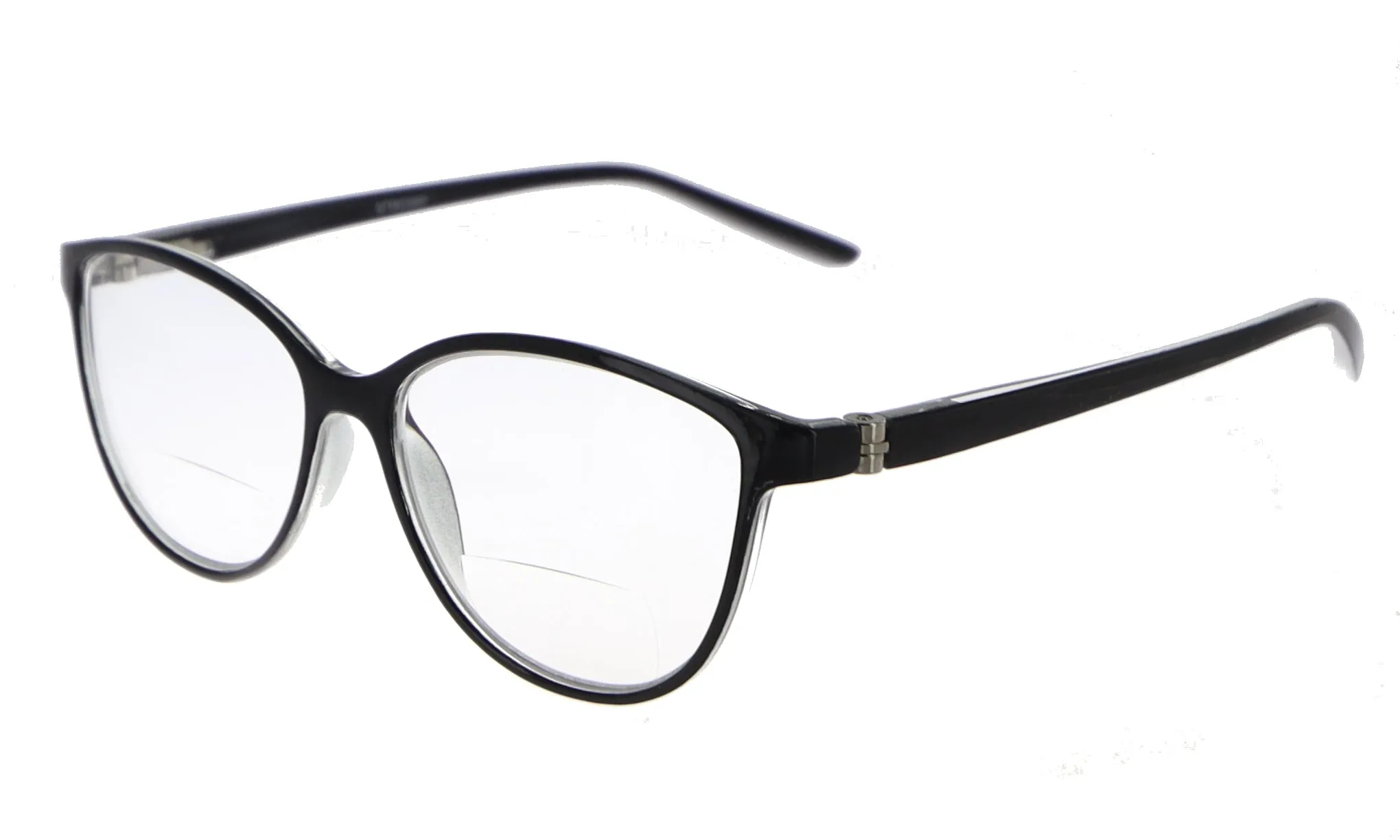 "Kona" Women's Bifocal Reading Glasses with Animal Print or Solid Black Temples