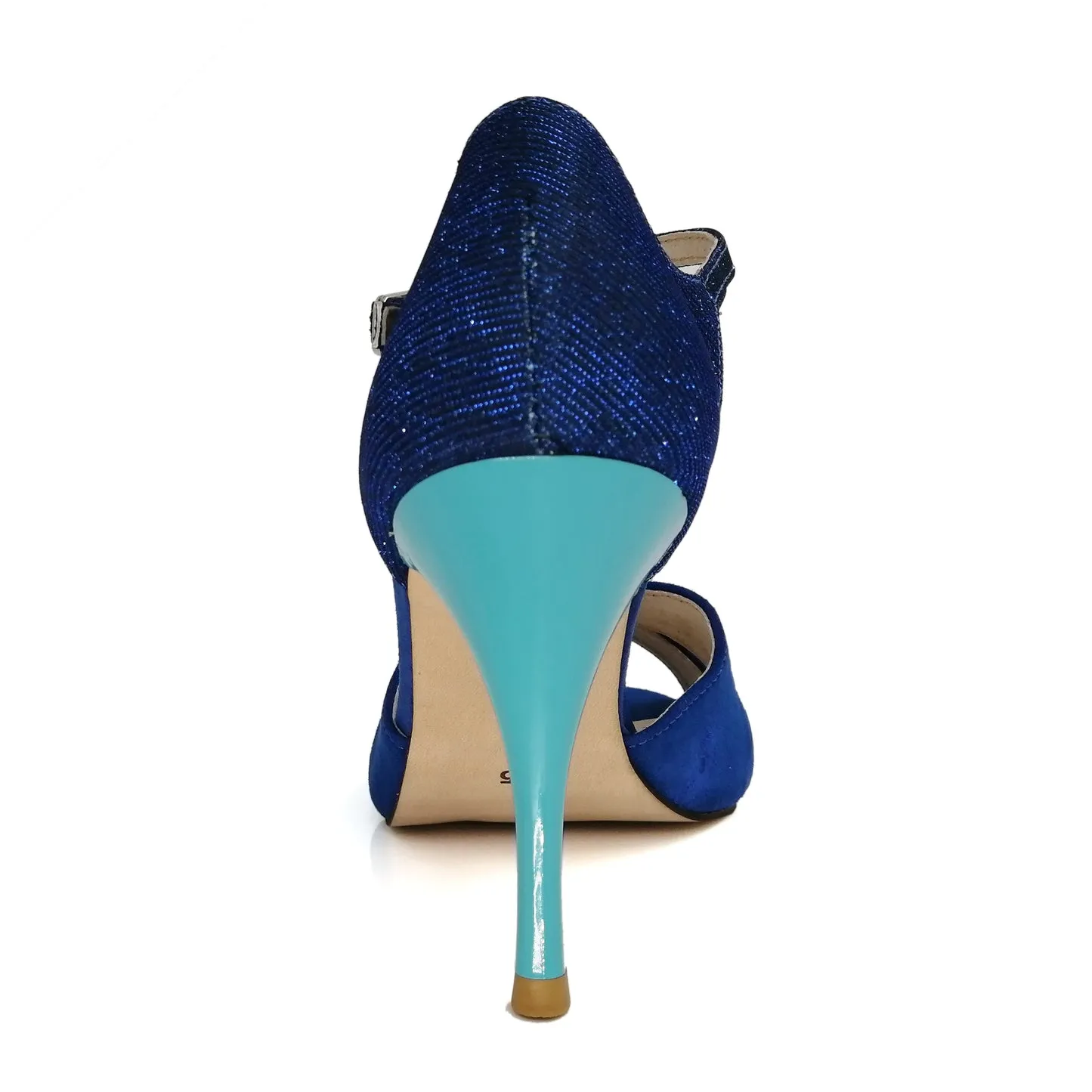SHJ Women's Blue Suede 9.5cm Heels Dance Tango Shoes