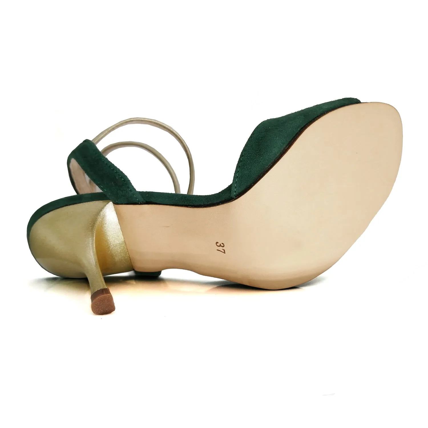 SHJ Women's Green Suede 10cm Heels Dance Tango Shoes