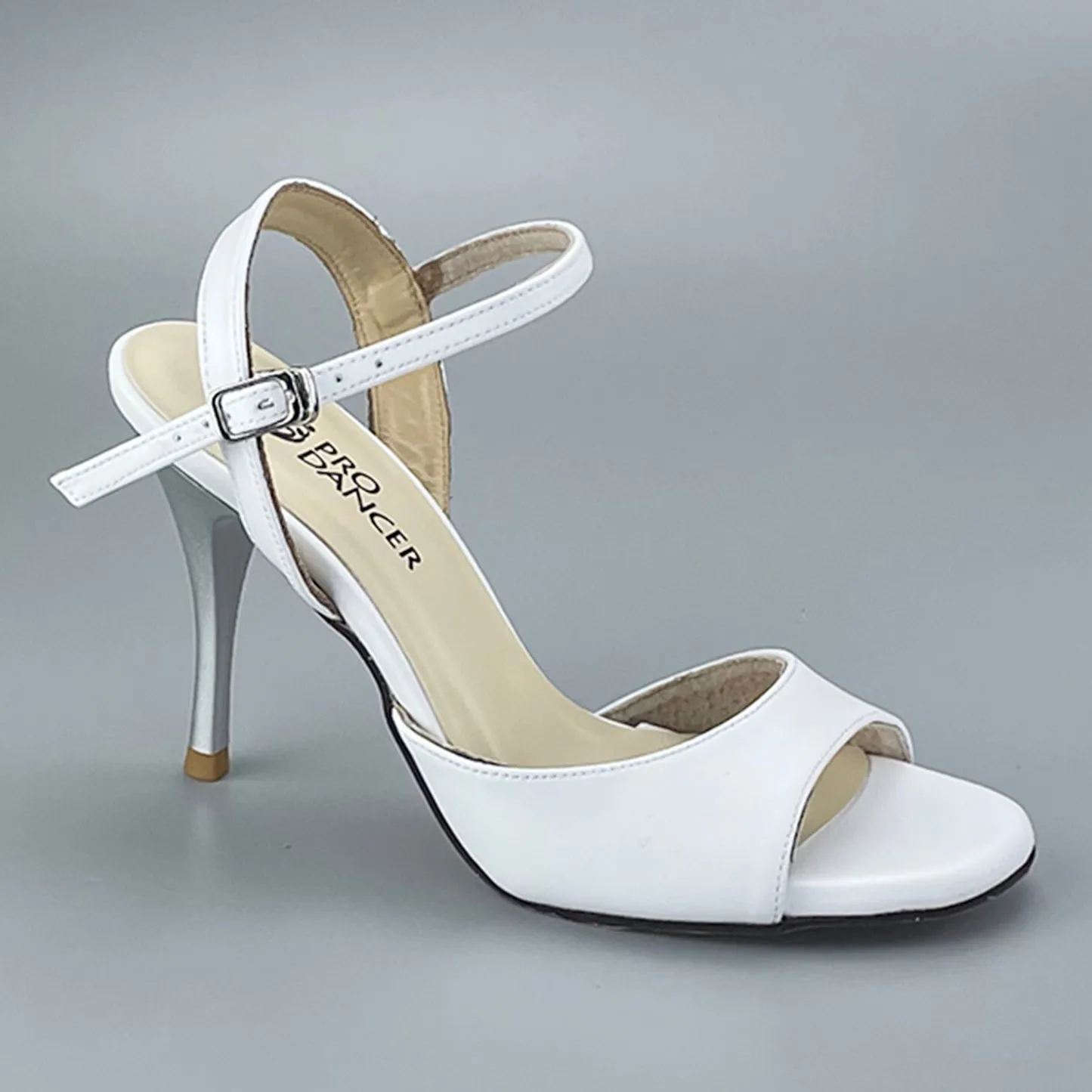 SHJ Women's White Real Leather 10cm Heels Dance Tango Shoes