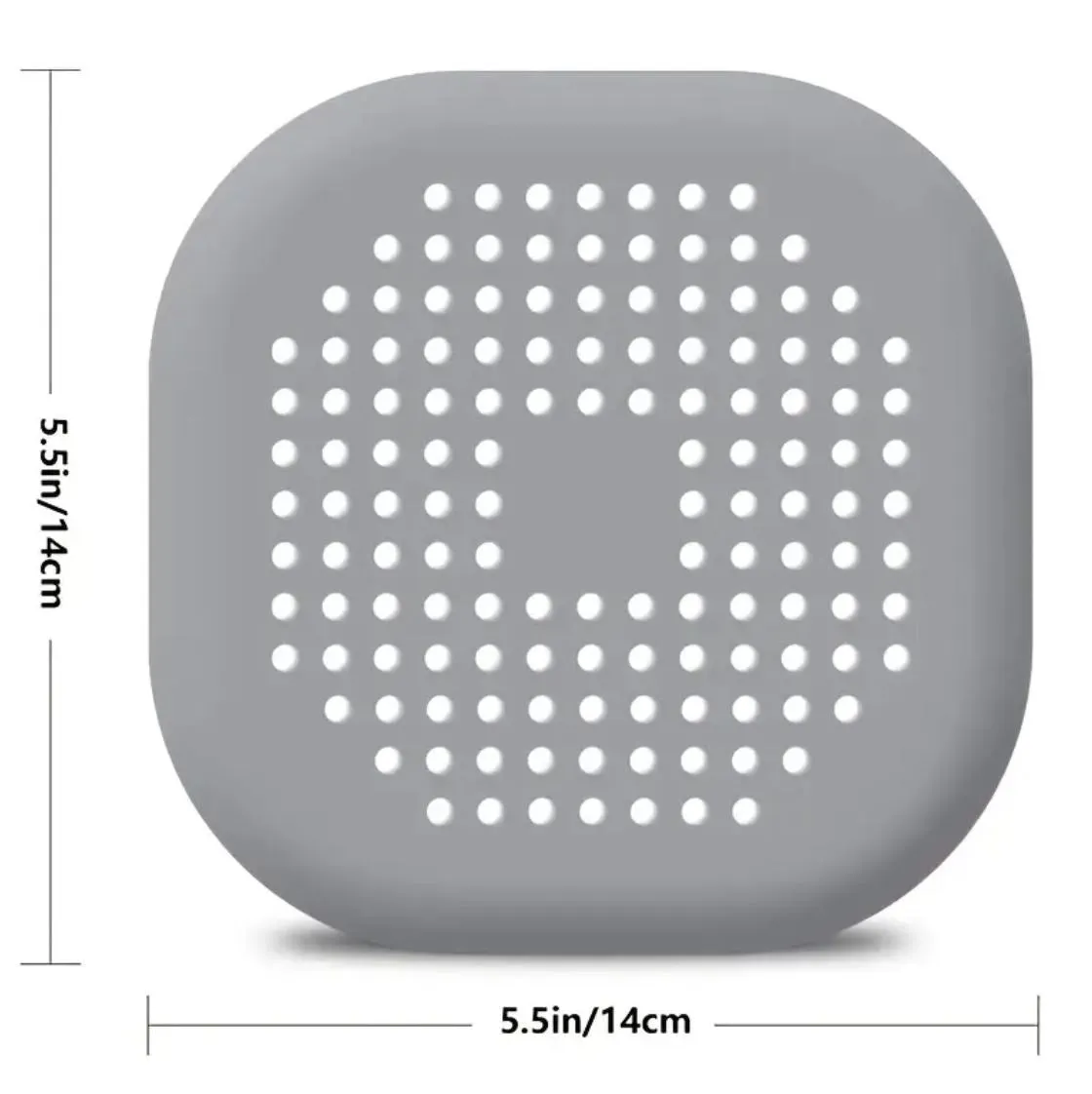 Shower Base Drain Cover 2-Pack Silicone Hair Catcher with Suction Cup, Durable Square Drain Cover for Shower, Floor Drain Filter