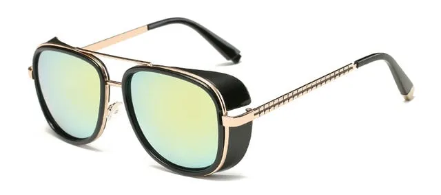 Tony Stark Sunglasses Men Rossi Coating retro Vintage Designer