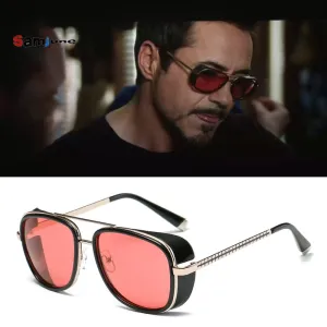 Tony Stark Sunglasses Men Rossi Coating retro Vintage Designer