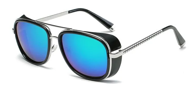 Tony Stark Sunglasses Men Rossi Coating retro Vintage Designer