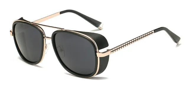 Tony Stark Sunglasses Men Rossi Coating retro Vintage Designer