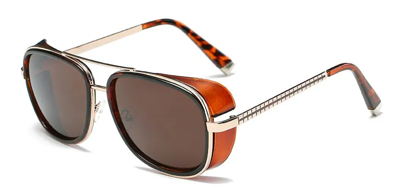 Tony Stark Sunglasses Men Rossi Coating retro Vintage Designer