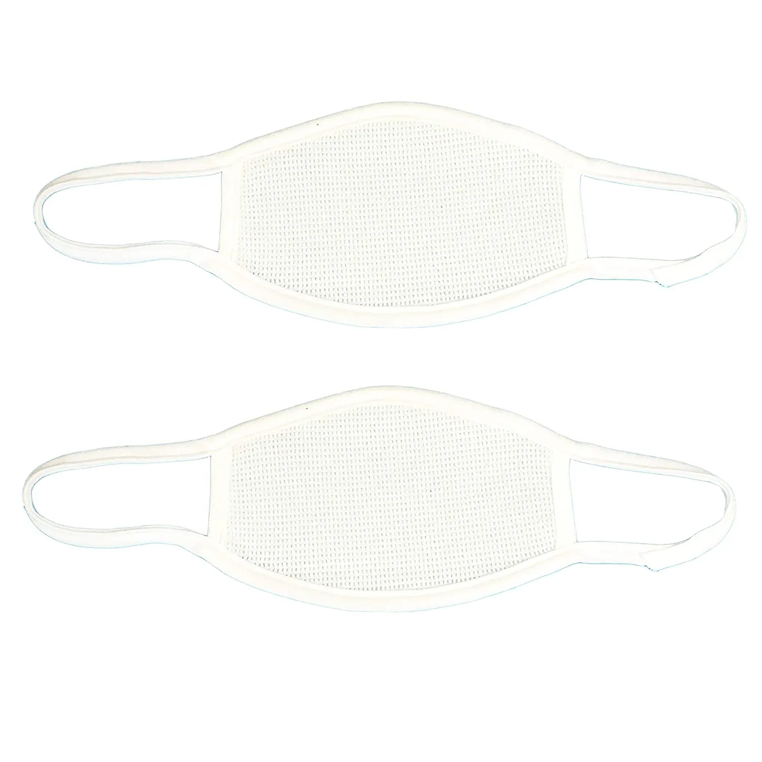 White Lycra Anti-Dust Anti Pollution Reusable Washable Wind and Dust Proof Safety Dual Filter Face Mouth Mask For Men and Women - 2 pcs