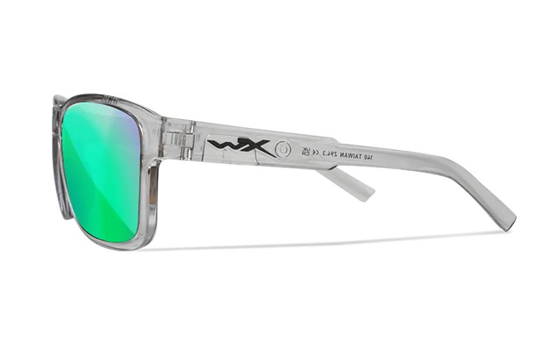 WILEY X TREK CAPTIVATE™ POLARIZED GREEN MIRROR - GLOSS CRYSTAL LIGHT GREY FRAME