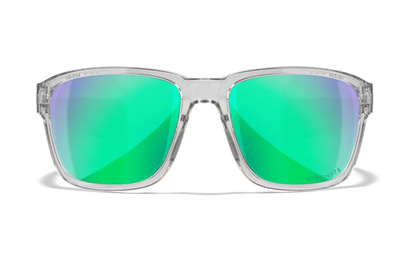 WILEY X TREK CAPTIVATE™ POLARIZED GREEN MIRROR - GLOSS CRYSTAL LIGHT GREY FRAME