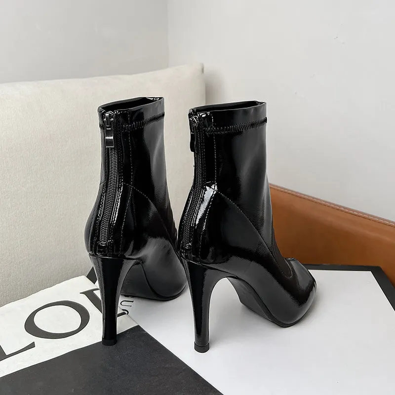 Women's 7cm/9cm Rubber Sole  Heel Leatherette Jazz Shoes Open Toe Dance Heels Boot