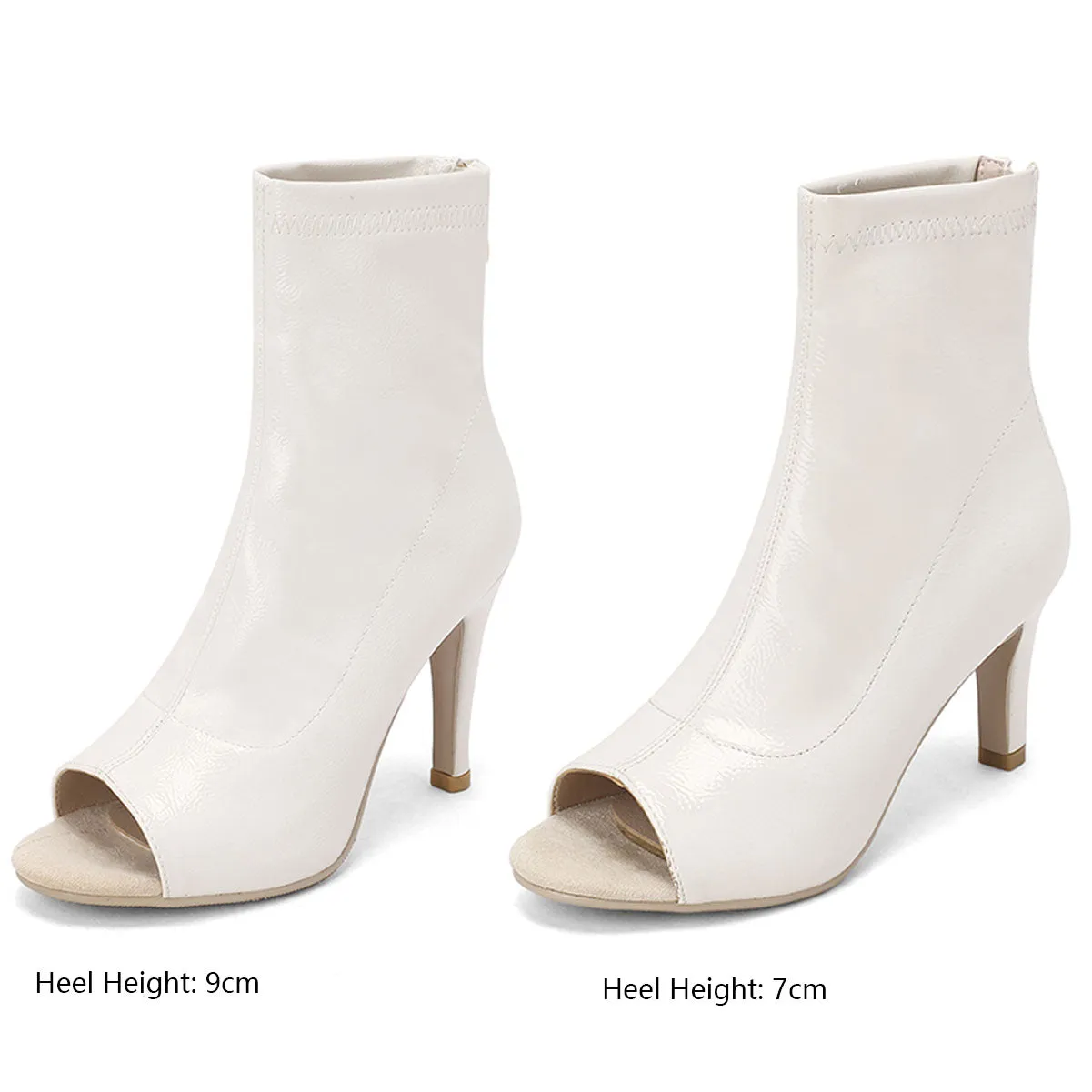 Women's 7cm/9cm Rubber Sole  Heel Leatherette Jazz Shoes Open Toe Dance Heels Boot