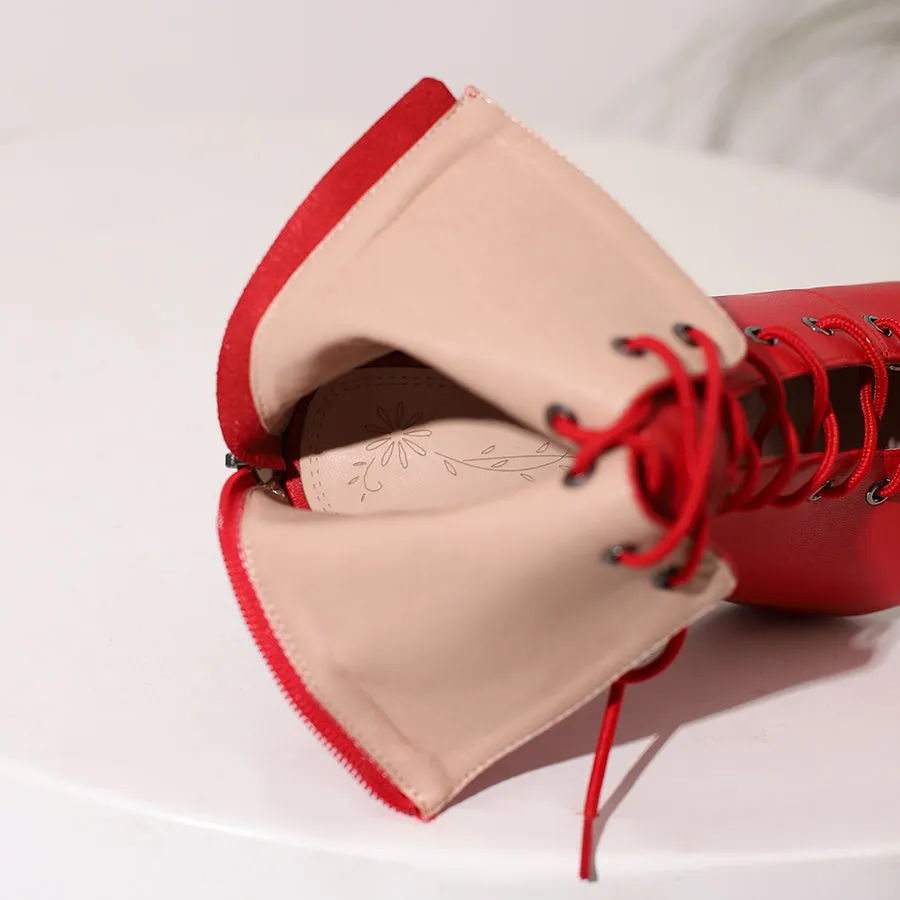 Women's 9.5cm Heel Rubber Sole Leatherette Jazz Shoes Open Toe Dance Heels Boots