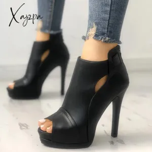 Xajzpa - Fashion Peep Toe Cutout Thin Heels Sandals